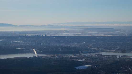 A zoomed-in shot of the Greater Vancouver