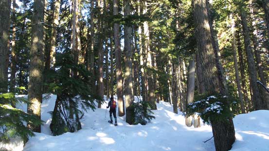 Somewhere near the south peak.