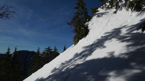 Going up the S. Ridge of South Needle, the terrain opens up towards the top. 