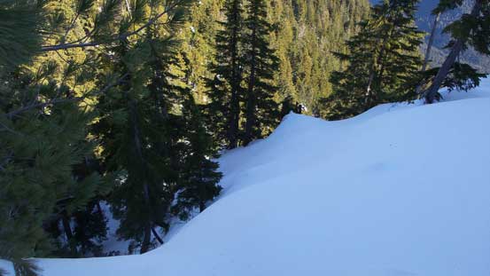 Searching a way down the north side of S. Needle
