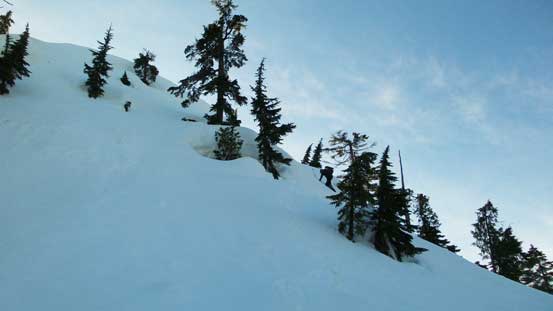 Partway down, looking back