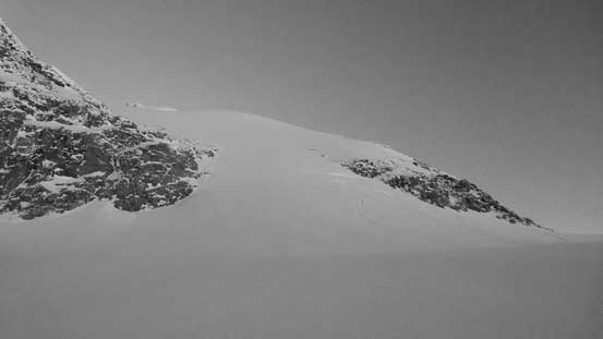 This is the NW Face of Mt. Spetch. Route basically goes straight up the face