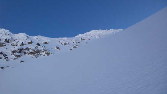 Looking up the upper face