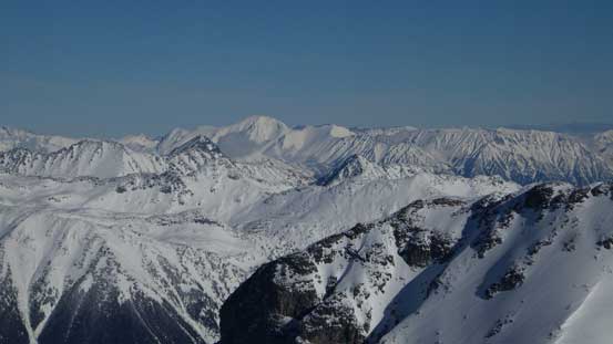Whitecap Mountain dominates the skyline looking that way. 