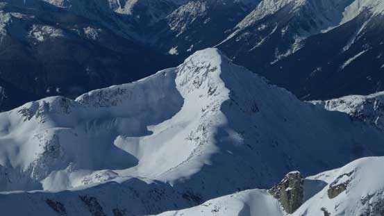A zoomed-in shot of Duffey Peak
