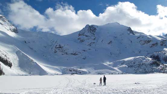 One last look from upper Joffre Lake showing the N. Face of Slalok Mtn.