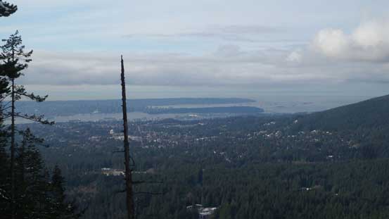 A zoomed-in view of the Lower Mainland