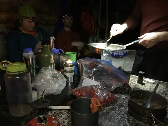 Party time in Snowspider Hut